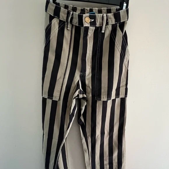 Big Bud Press Work Pants - Striped Black and Tan/Khaki/Greenish - Picture 4 of 10